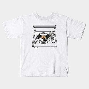 Line art of a record player Kids T-Shirt